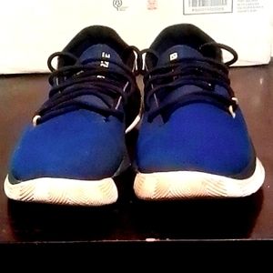 Blue/Yellow Steph Curry Under Armour's Kids Basketball Shoe